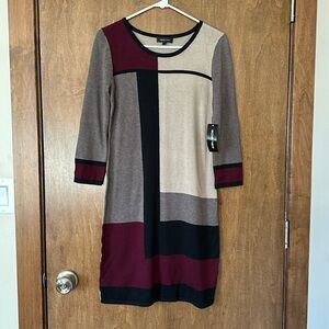 NWT Spence Long Sleeve Colorblock Sweater Dress